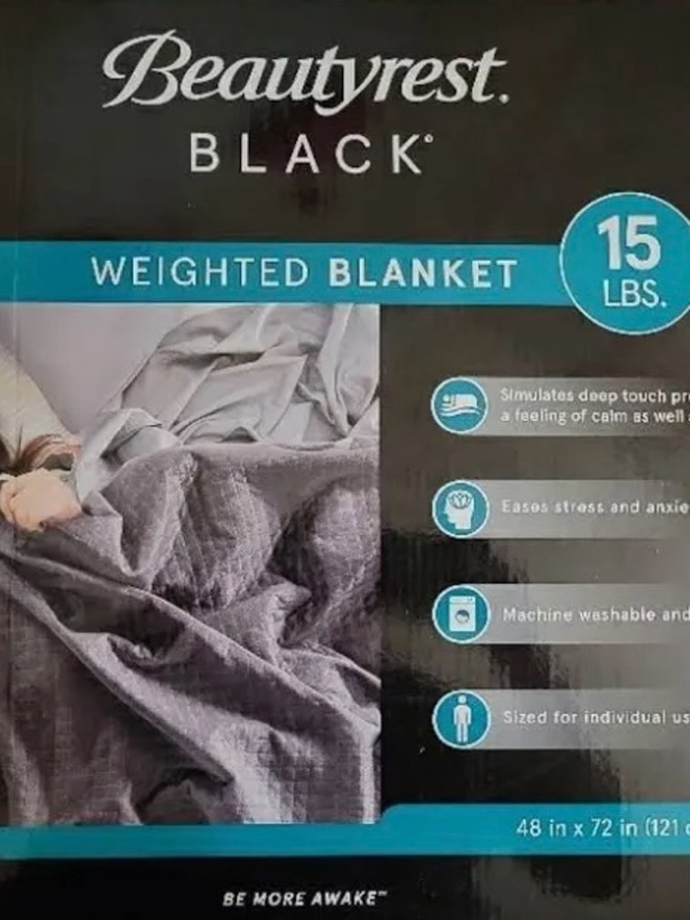 Beautyrest 15 lb Gray Weighted Blanket